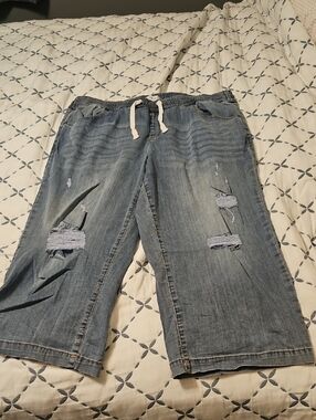 Lane Bryant Distressed Jean Capris